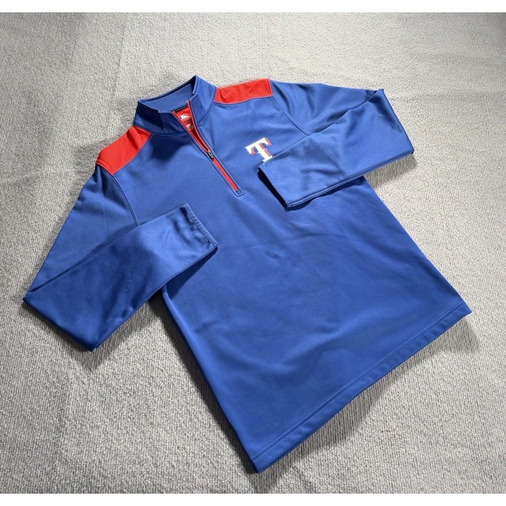 Texas Rangers Men's Medium Pullover Jacket Sweatshirt 1/4 Zip MLB Baseball